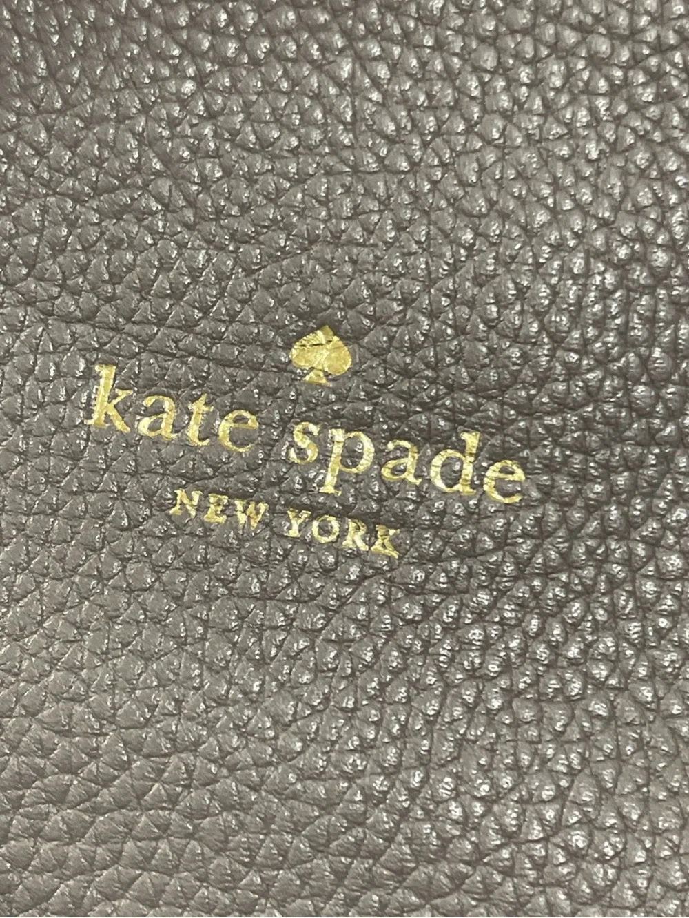kate spade Pebbled Leather Tote in Charcoal with Suede Sides